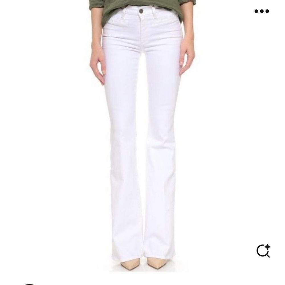 MiH Marrakesh Midrise Kick Flare Leg Jeans in White Size 27